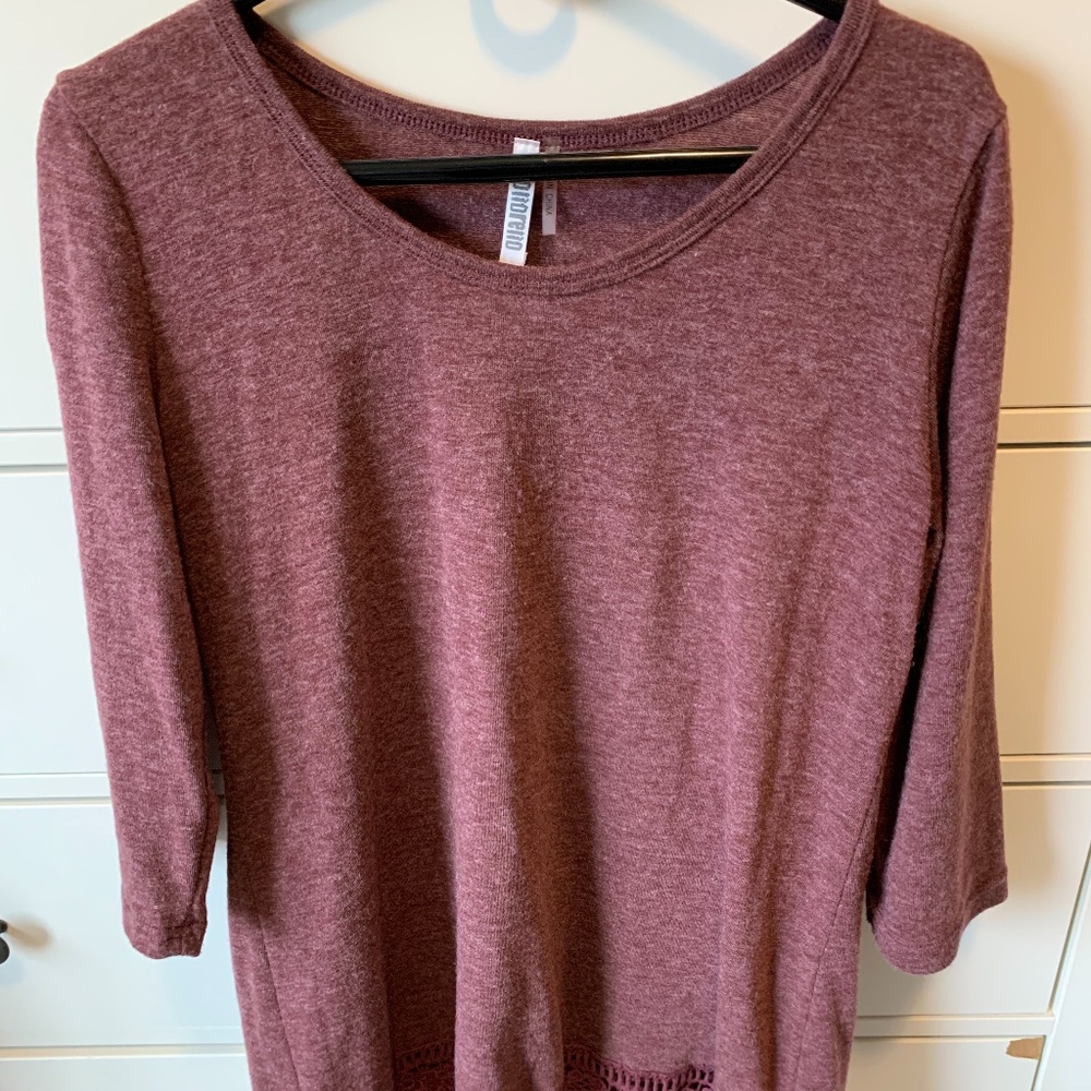 Maroon Tunic, Lace bottom, Medium